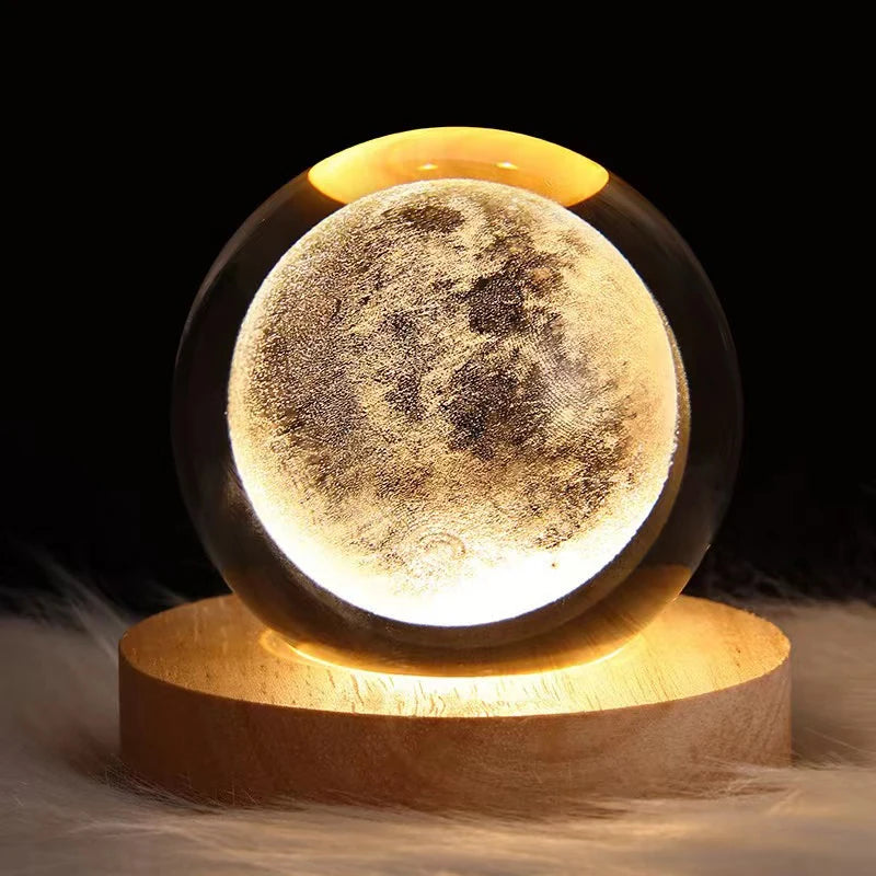 Crystal Ball Lamp with Galaxy and Planetary